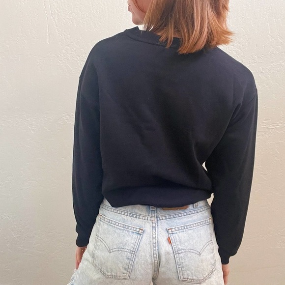 Black Unicorn Star Embroidered Gold Fringe Crewneck Sweatshirt - Picture 3 of 4